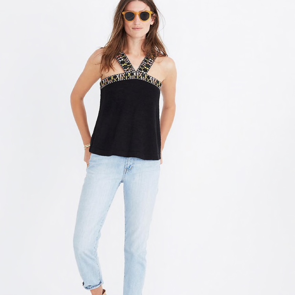 Madewell Embroidered Swing Sweater Tank, S
